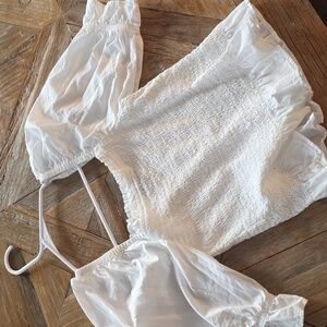 GAP shirred stretchy cropped hippie festival top! S